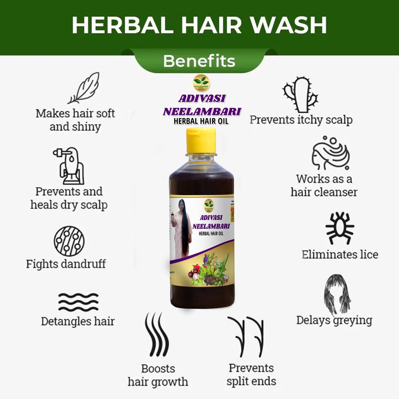 Adivasi Neelambari Herbal Hair Oil🌿